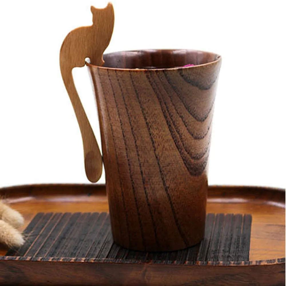

Wooden Spoon Handmade Cat Shaped Long Handle Coffer Tea Mixing Scoop Tableware Dessert Spoon Kitchen Tableware 1 Pcs