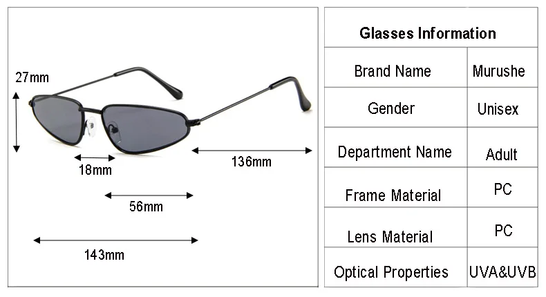 Murushe Cat Eye Sunglasses Women 2018 New Fashion Triangle Small Frame Eyewear Reb Lens Retro Sun Glasses Oculos De Sol Feminino (2)