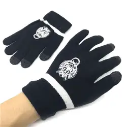 Модные перчатки унисекс полный палец Экран Touch Final Fantasy Облако Волк в полоску вязать перчатки зимние теплые варежки эластичный варежки