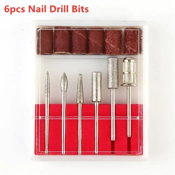 

6PCS Nail Drill Bits and Sanding band Electric Manicure Accessories for Nail Drill Replacement Set Nail Electric File Metal Bits