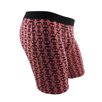 

Sexy Pink Skull Print Casual Men's Cotton Boxer Underwear Long Leg Underpants Plus Size Boxer Shorts Breath Calzoncillo Hombre