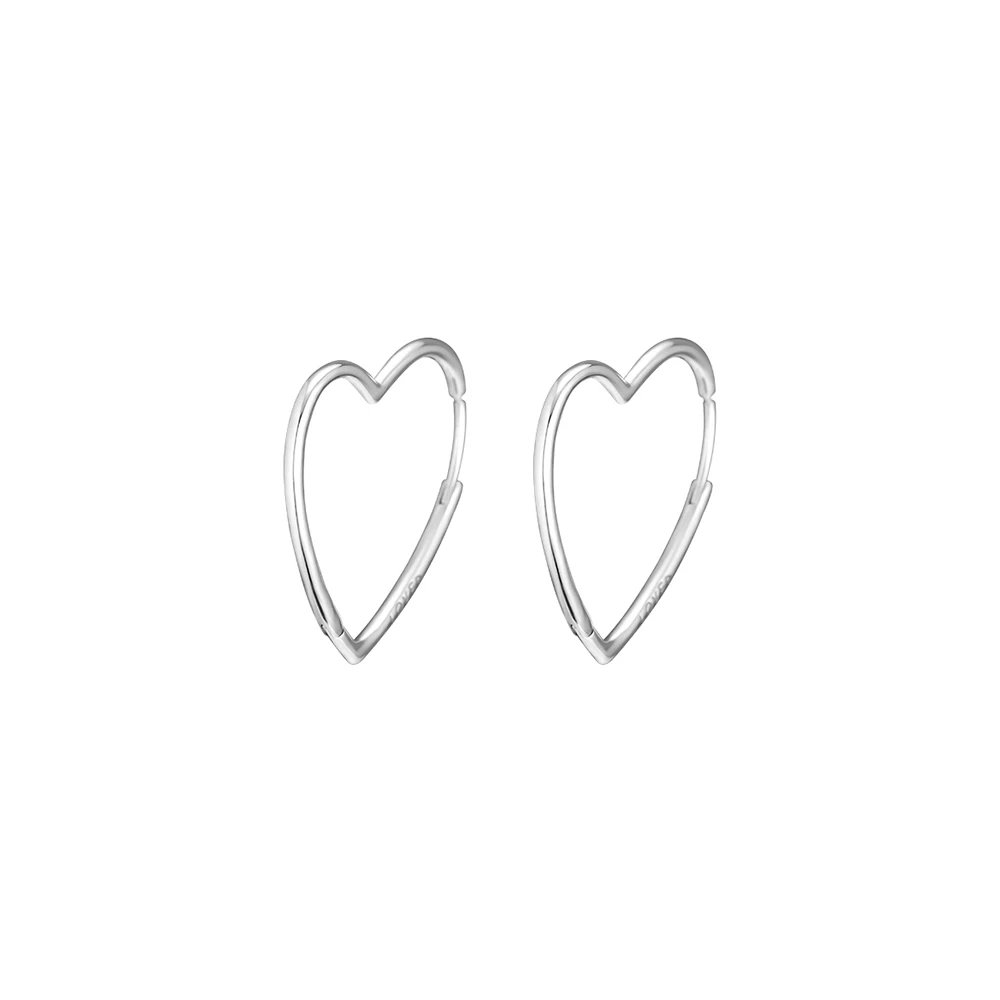 Серьги кольца Асимметричные женские из серебра 100% пробы с