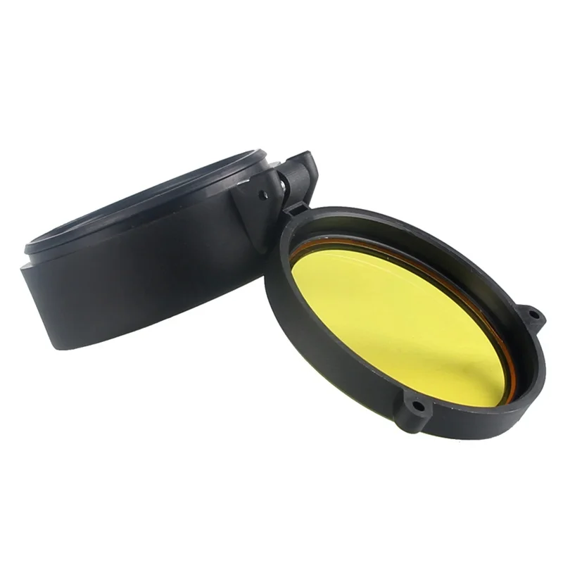 30-69MM Transparent Rifle Scope Lens Cover Flip Up Quick Spring Protection Cap Yellow Objective Lense Lid 37-73 (19)