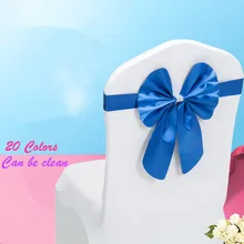 Эластичные чехлы на кресла украшения цветок ленты бандаж Свадебные украшения 20 цветов