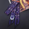 2018 New Design  Animal panda tiger dog  rabbit Silk Scarf Women Brand Scarf Handle Bag Ribbons headband Handle Bag wholesale 2