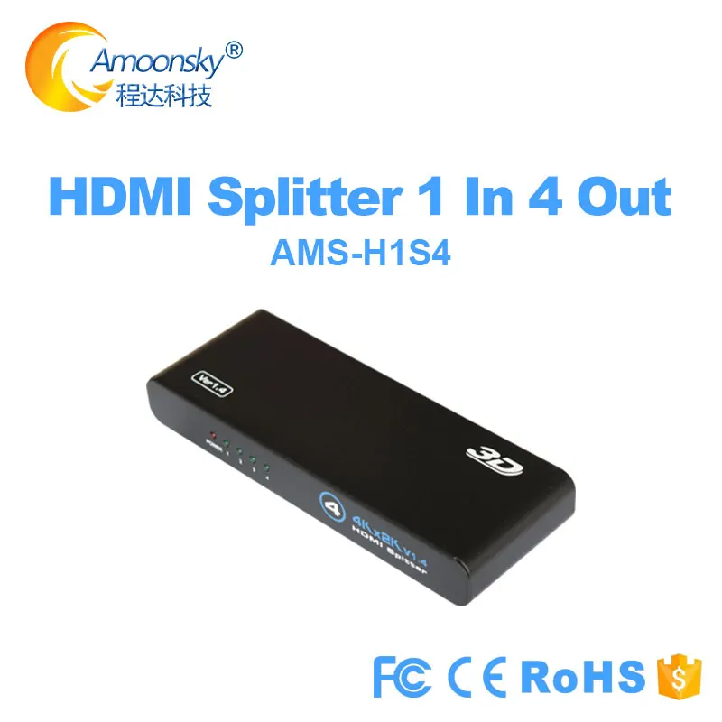 4K HDMI сплиттер Full HD 1080p 3D видео переключатель 1X4 двойной дисплей для HDTV DVD PS3