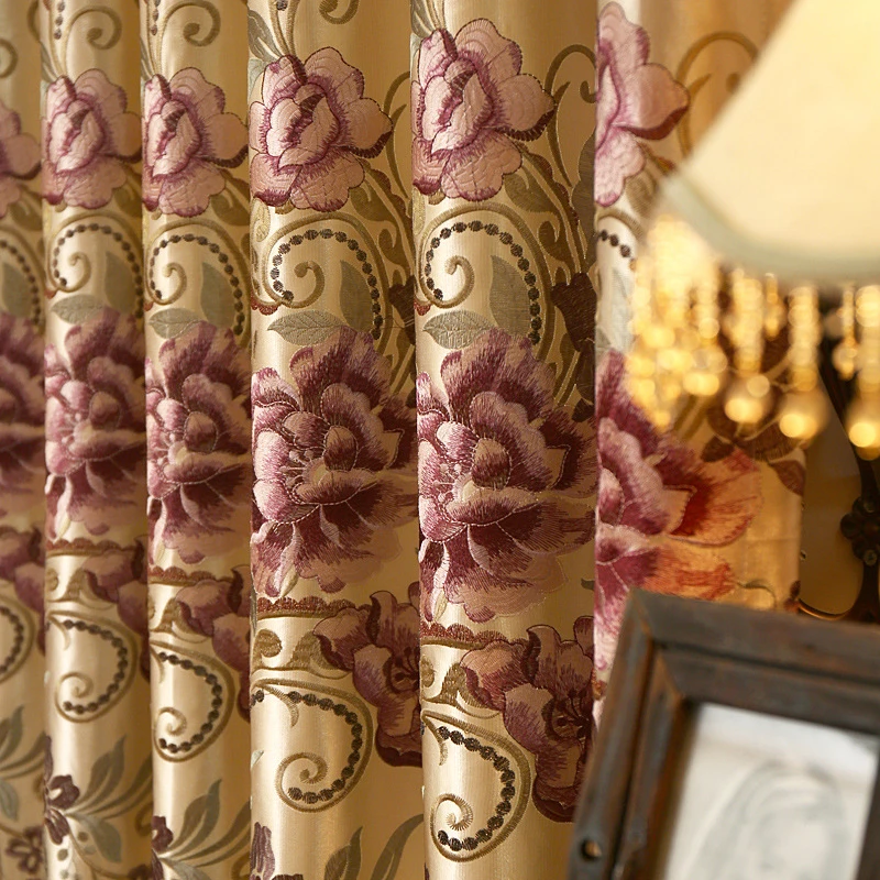 European luxury embroidered velvet stitching blackout curtains for living room curtain kitchen bedroom window curtains European luxury embroidered velvet stitching blackout curtains for living room curtain kitchen bedroom window curtains