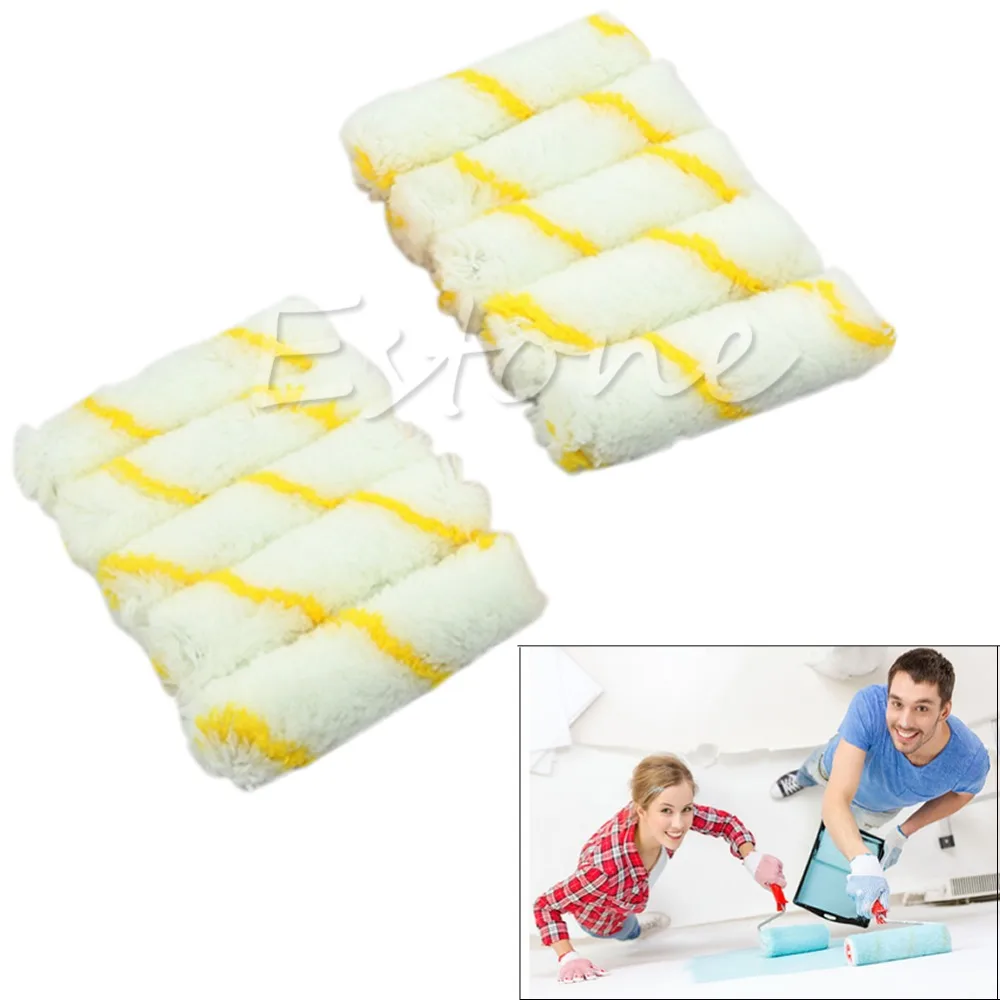 

Practical 10 Pcs 4" Paint Roller Covers Mini Paint Roller Edger Trim Roller