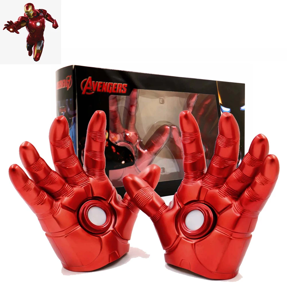 Iron Man Halloween Cosplay Gauntlet Gloves LED Left//Right Hand 1:1 Adult Gloves