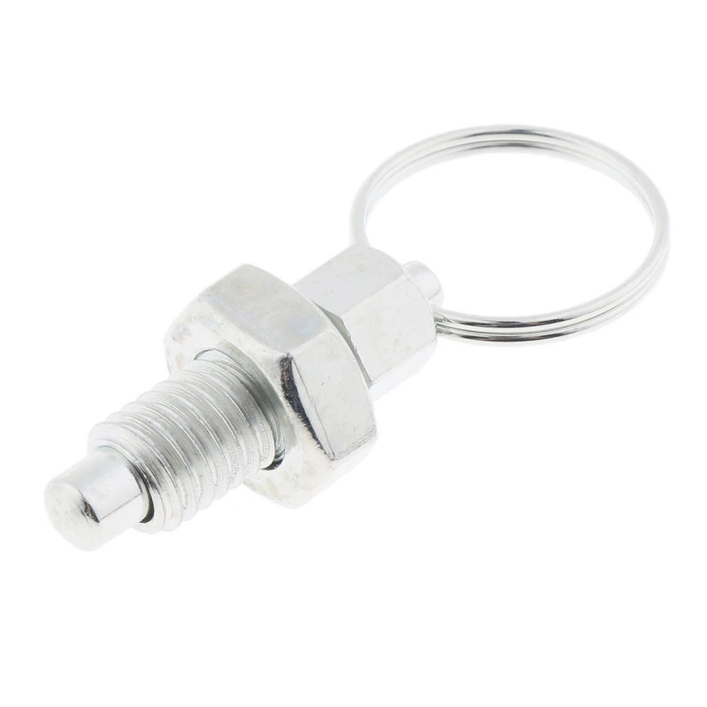 2Pcs Stainless Steel Non Lock-Out Indexing Plunger With Pull Ring M8
