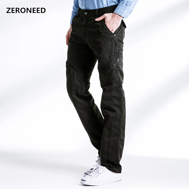 Zeroneed Brand Side Zipper Men's Cargo Pants 2018 Casual Mens Pant ...