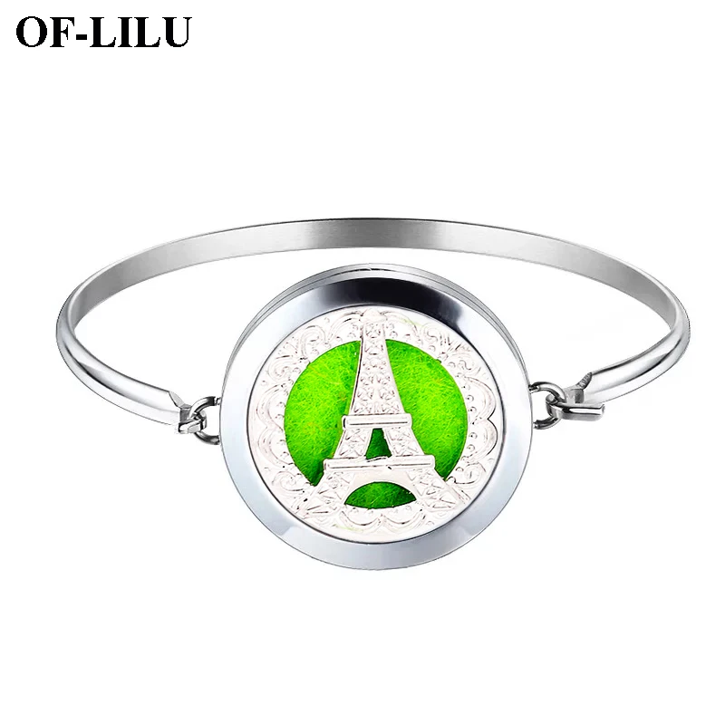 

Vintage Paris Tower Bracelet Fashion Lady Metal Handmade Magic Box Essential Oil Diffuser Perfume Aromatherapy Bracelet Jewelry
