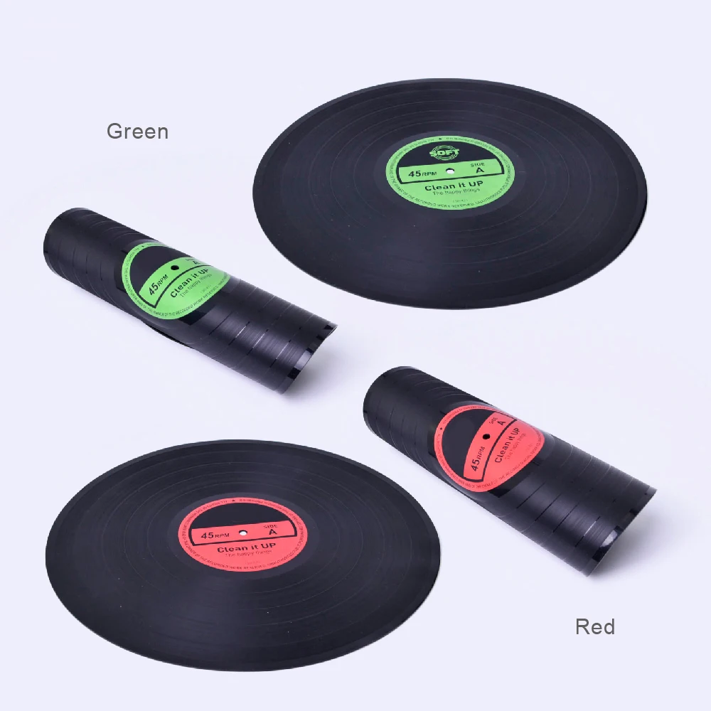 1PCS CD Mat Retro Vinyl Record placemat Silicone Drinks Coasters Table Cup Mat Printed Pattern Anti-fade Home Decor 301-0807