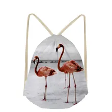 Flamingo Animal Pattern Custom Drawstring Bag for Girls Boys Women Casual Mochila Men Travel Storage School Case Shoulder Bags
