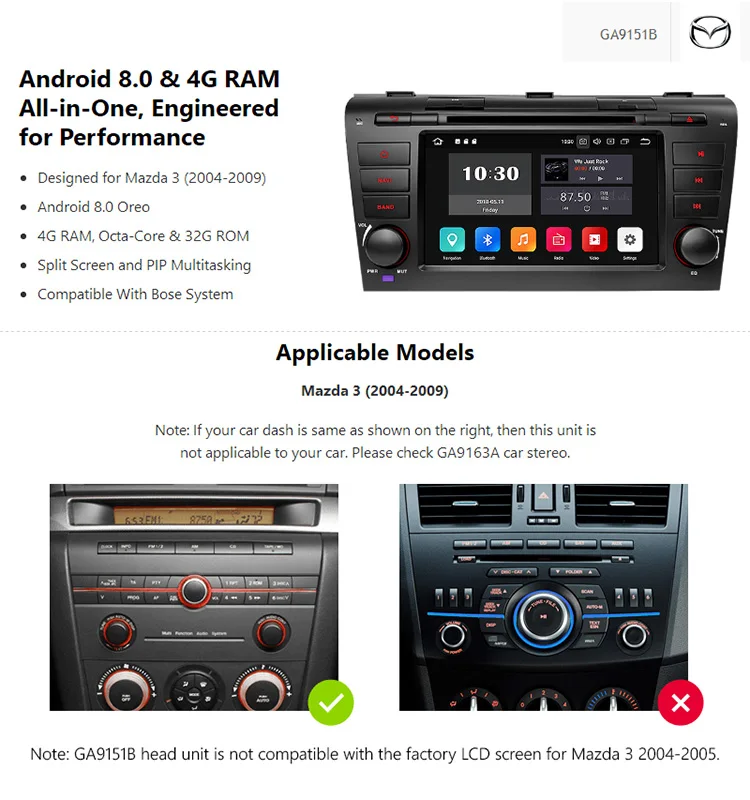 Perfect 7" Android 8.0 Oreo OS Car DVD Multimedia Navigation GPS Radio for Mazda 3 2004-2009 with PIP Multi-Tasking Function Support 0 Perfect 7" Android 8.0 Oreo OS Car DVD Multimedia Navigation GPS Radio for Mazda 3 2004-2009 with PIP Multi-Tasking Function Support 0
