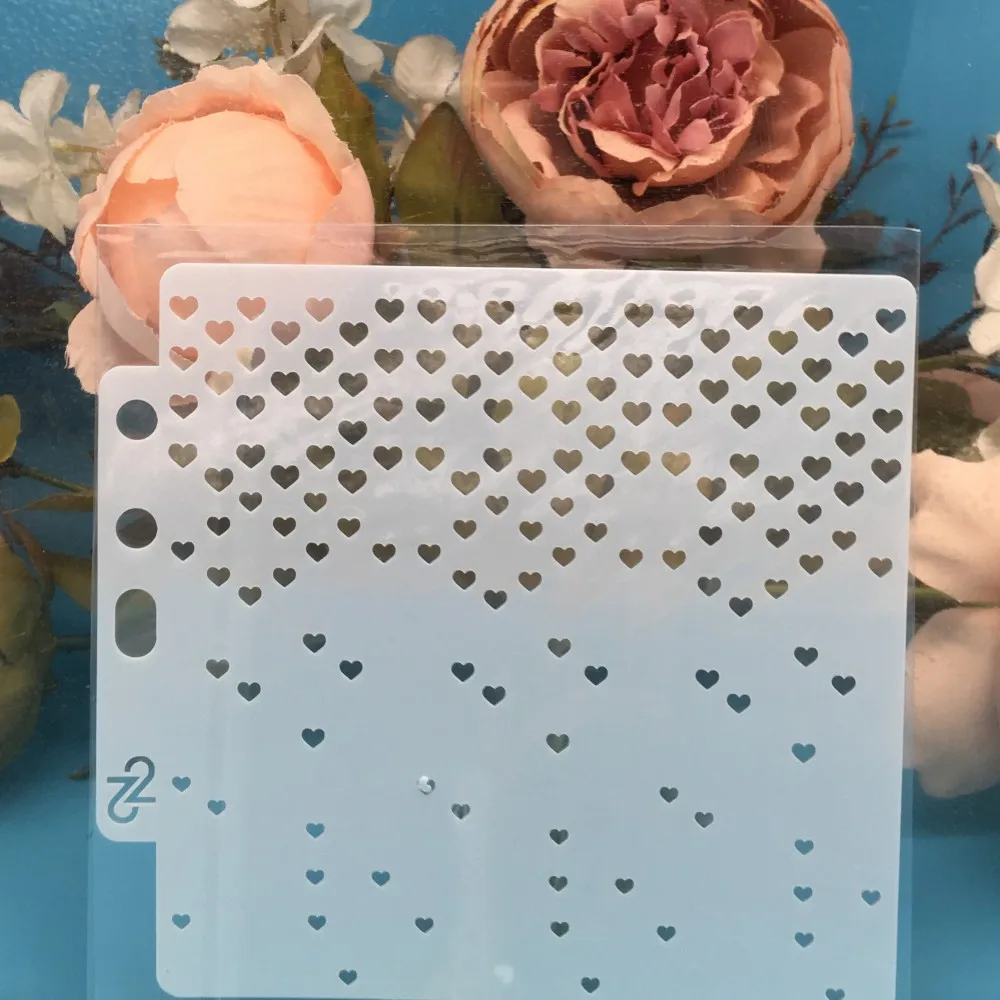 13 см маленькие сердца DIY слойные трафареты настенная живопись фотография карта