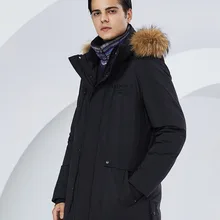 BOSIDENG зимний утолщенный пуховик для мужчин, теплый пуховик с воротником из натурального меха, водонепроницаемая утолщенная верхняя одежда средней длины B80142511DS