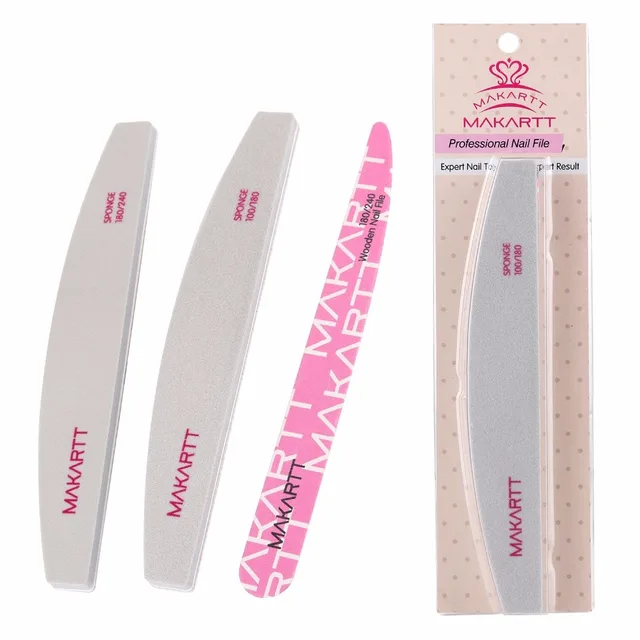 Makartt Professional Nail File Sponge Wooden 100 180 240 Grit Makartt Professional Nail File Sponge Wooden 100 180 240 Grit Emery Boards Washable