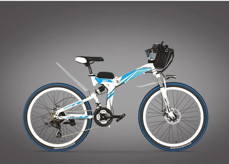 Perfect K660 24 inches Folding Electric Bicycle, 36V 15Ah, Full Suspension, Disc Brakes, EBike Mountain Bike 18