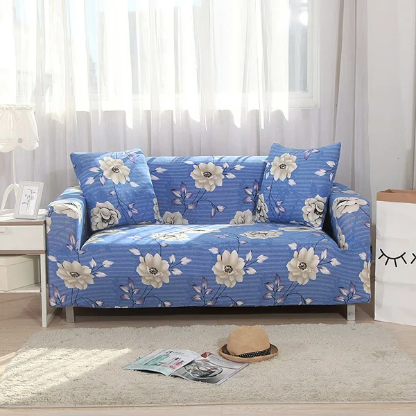 Цветочный однотонный цветной принт спандекс стрейч чехлов для дивана Эластичный все включено чехол для дивана для гостиной - Цвет: 7