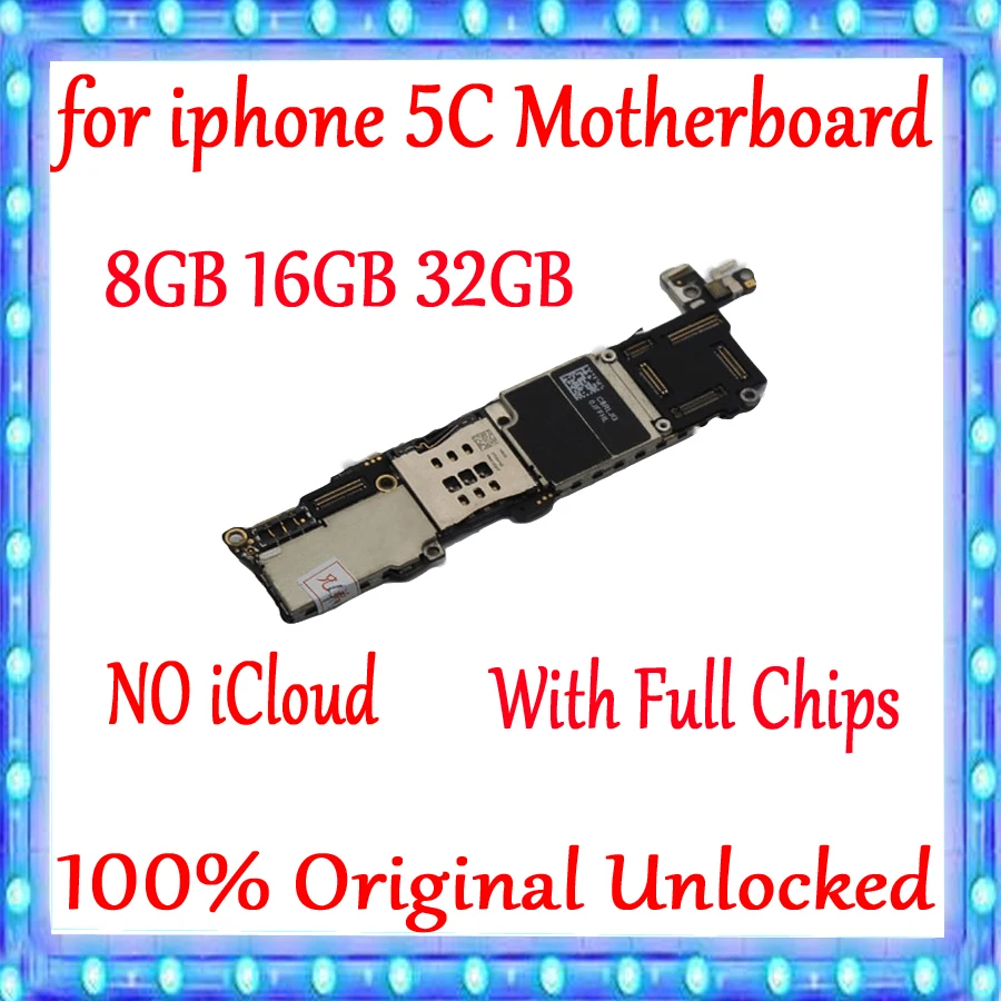 

8GB 16GB 32GB For Official iPhone 5C Original Motherboard Factory Unlock Mainboard Full Function IOS Good Working Logic Board