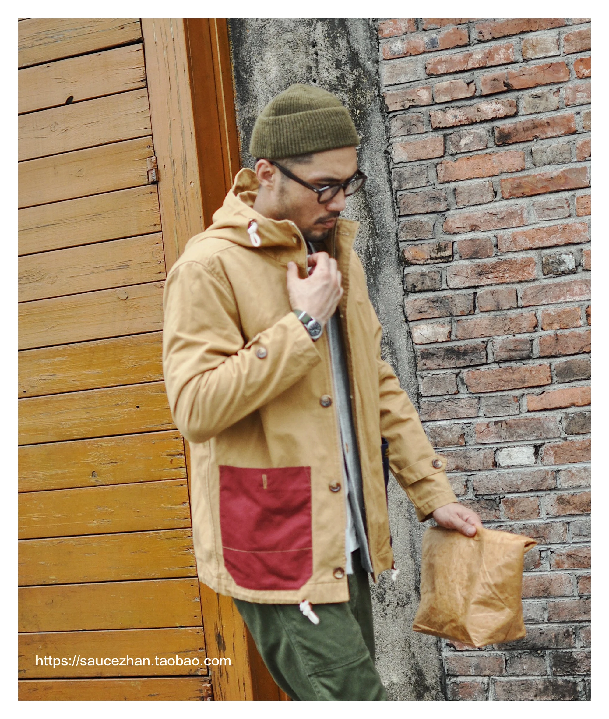 SauceZhan винтажный Тренч Aramco цвета хаки с подходящим пастельным соусом и саржевым хлопковым пальто куртка мужской Тренч