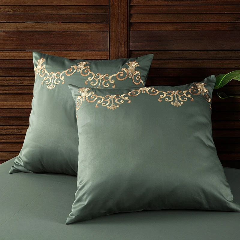 Waliicorners 60SEgyptian Cotton Embroidered Luxury Royal Bedding Set 4/6Pcs King Queen Size Duvet Cover Bed Sheet set Decorative Pillowcases 22 1