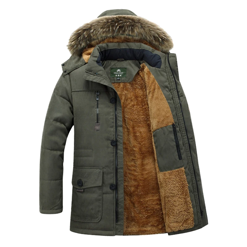 Billige Parka Männer Mantel 2019 Winter Jacke Schlank Verdicken Fell Kapuze Marke Abnehmbare Outwear Parka Herren Windbreaker Armee Regenmantel Mantel