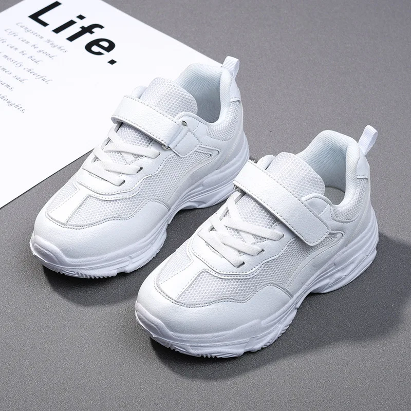 

Children's white shoes 2019 spring new breathable mesh face girls casual shoes children's sports shoes