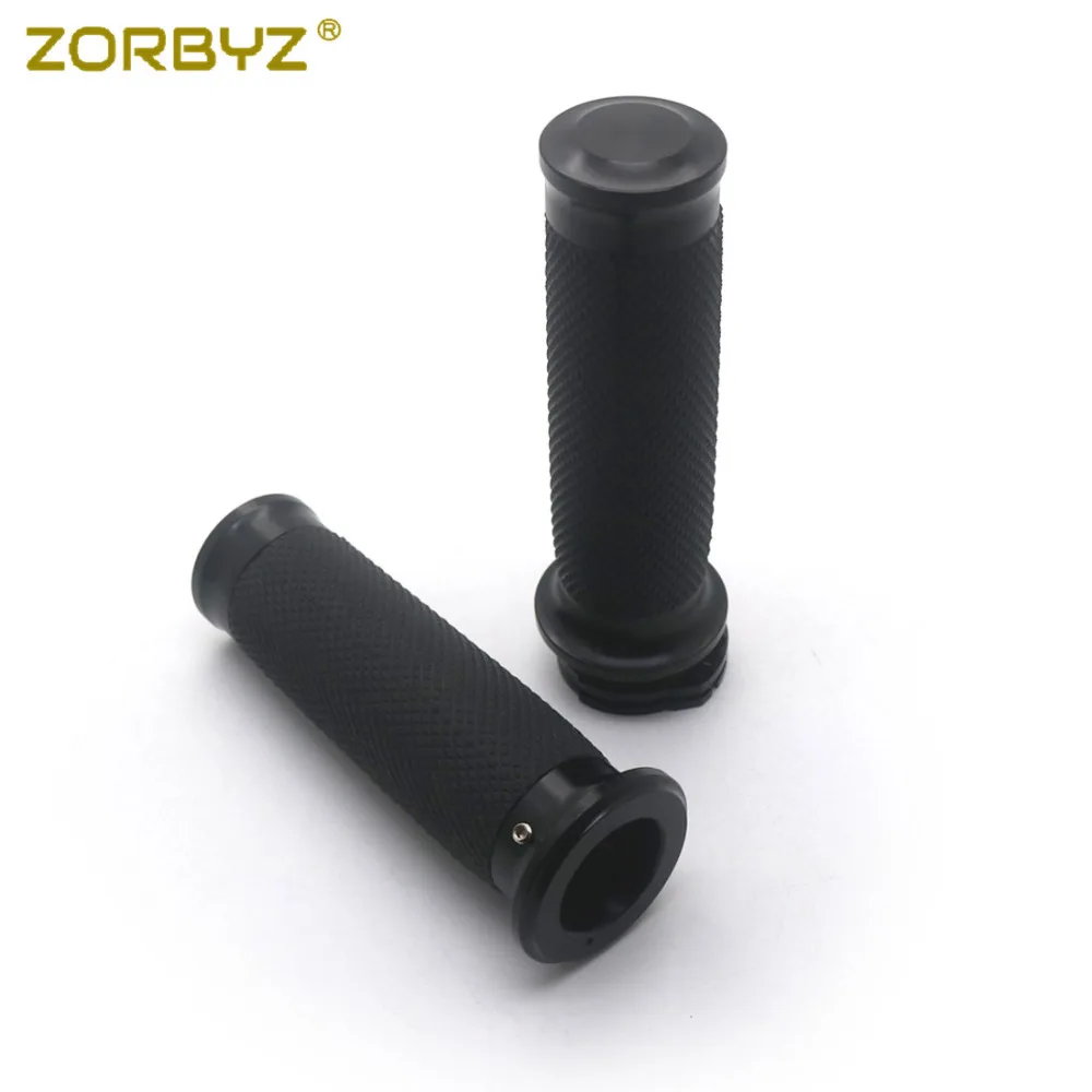 ZORBYZ мотоцикл " черные CNC резиновые ручки на руль ручные ручки для Harley Sportster Touring Dyna Softail на заказ