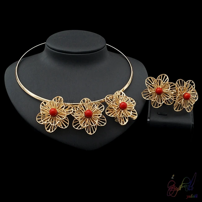 

Yulaili Free Shipping 2017 High Quality Bead Design Ladies Necklace Earrings Two Jewelry Sets