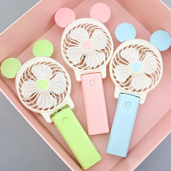 

Multifunction Handheld Folding Mini Fan Cartoon Design USB Charging 800mAh Built-In Battery Mini Fan For Hand Table Use