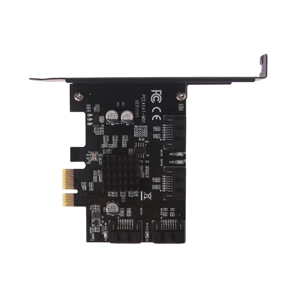 OPEN SMART PCI Express 1x To 4 Port Sata 3 0 6G Expansion Controller Card Marvell 3
