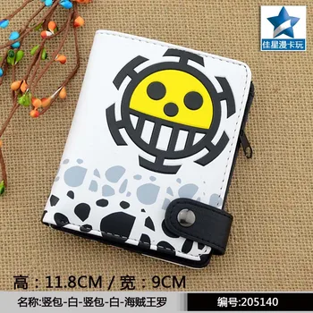 

Anime One Piece PU Short White Zero Wallet/Coin Purse with Interior Zipper Pocket Printed w- the Surgeon of Death Trafalgar Law