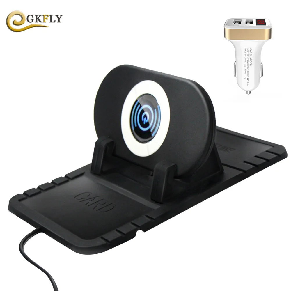 

GKFLY Fast Qi Wireless Charger For iPhone X 8 Glass Fast Wirless Wireless Charging Pad For Samsung Galaxy S9 S8 Plus S7 Note 8