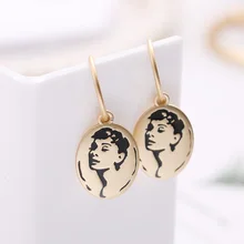Personality Style Metal Pendant Earrings Simple European And American Girls Portrait Seal Fashion Female Jewelry Earrings Personality Style Metal Pendant Earrings Simple European And American Girls Portrait Seal Fashion Female Jewelry Earrings