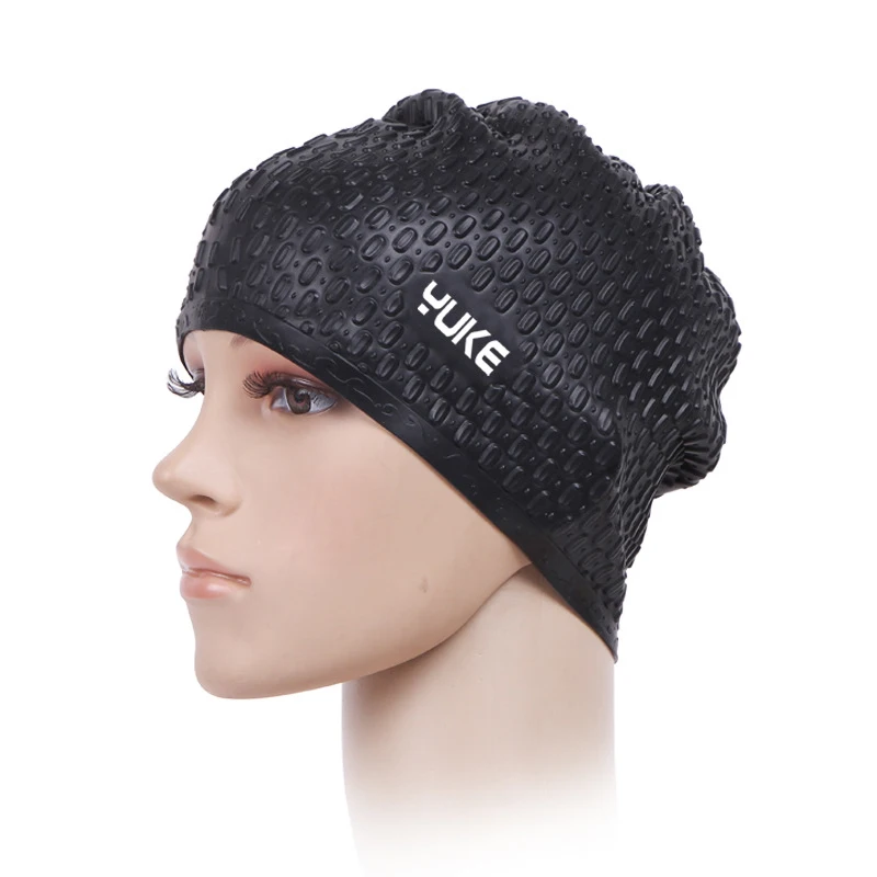 Bubble Silicone Swimming Cap Women men Waterproof Ear Protect Swim Caps