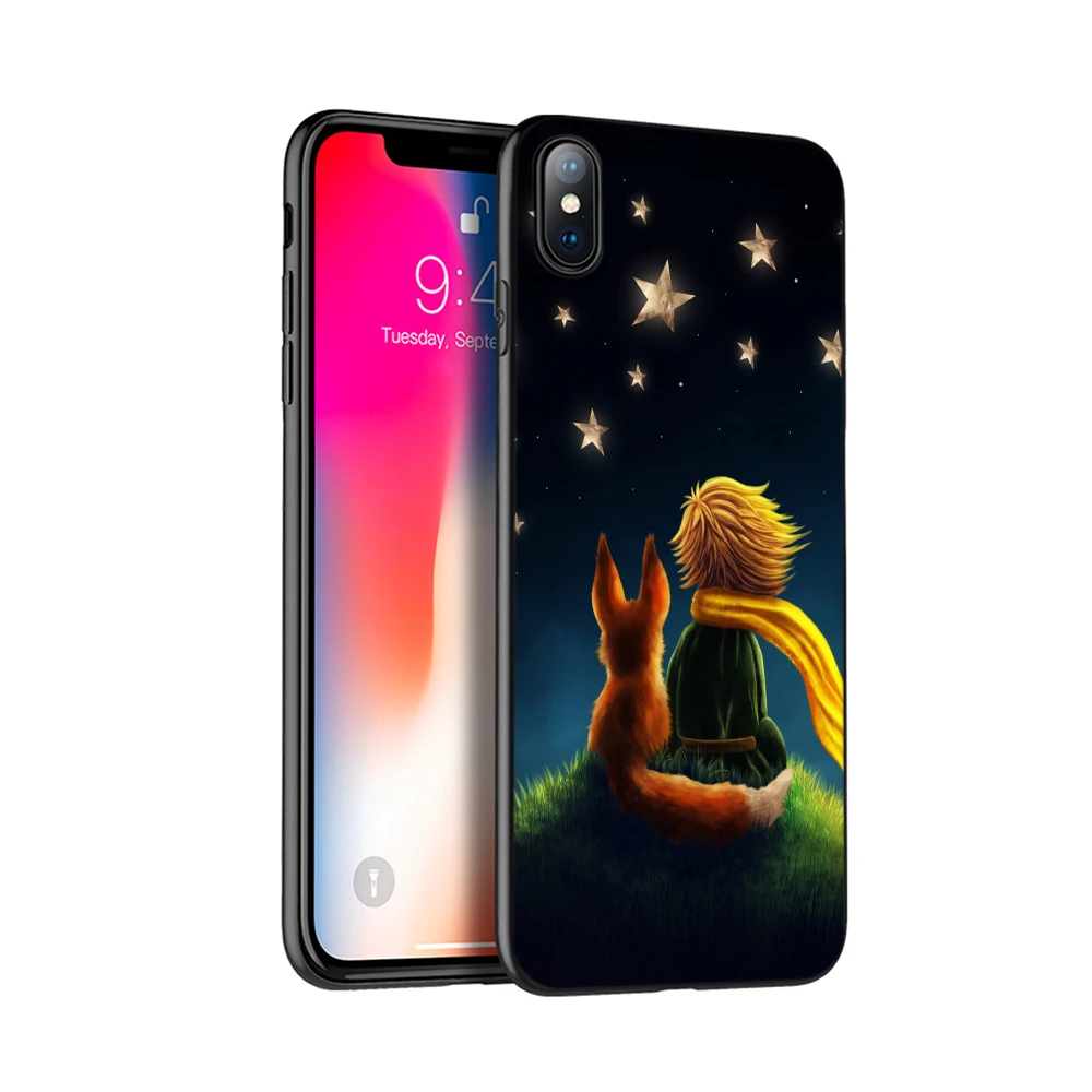 Черный чехол ТПУ для iphone 5 5s se 6 6s 7 8 plus x 10 чехол силиконовый чехол для iphone XR XS MAX чехол Маленький принц лиса цитаты