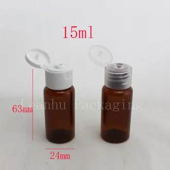 

15ml x 50 brown Mini sample empty personal care plastic bottles with cap,travel small bottle set,essential oil bottle container