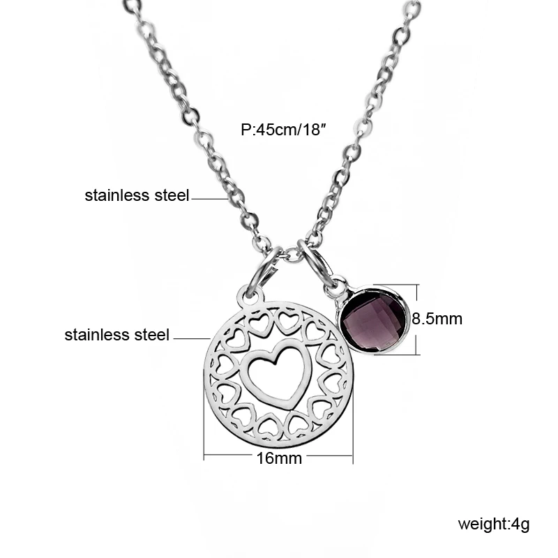 Корейские модные ожерелья из нержавеющей стали в форме сердца женские подвески хрусталь камень фирменные украшения упаковка с подарочной коробкой