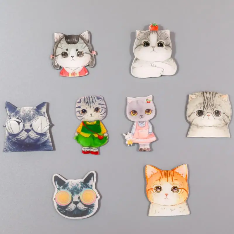 

5pcs/set lovely Cartoon animal cats dog acrylic fridge magnets whiteboard sticker Refrigerator Magnets Home Decoration