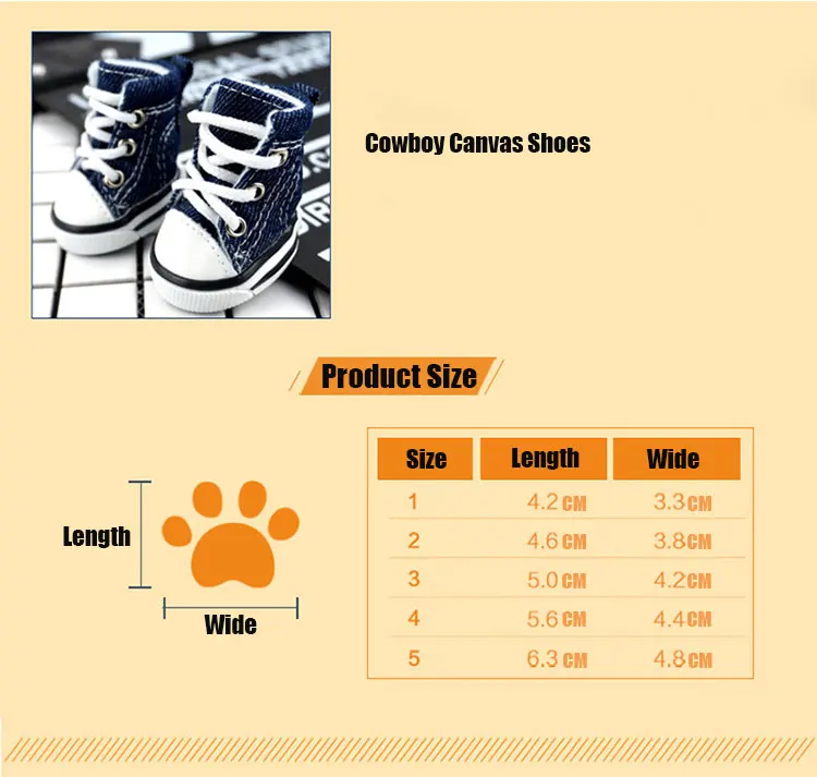Набор из 4 ботинок и кроссовок для питомцев; защитная ковбойская парусиновая Обувь для собак; противоскользящая обувь для чихуахуа и померанца; обувь для маленьких собак