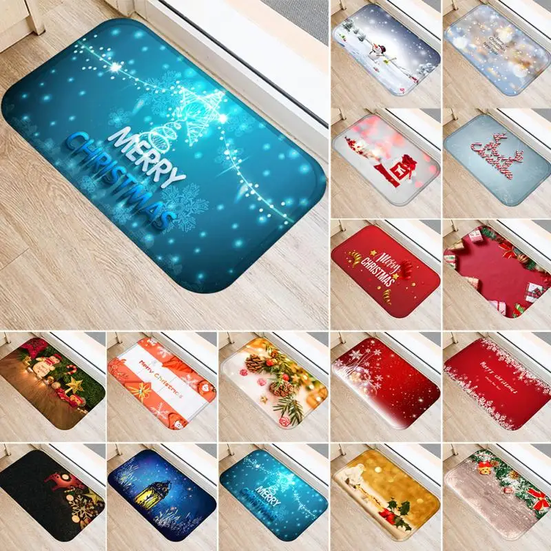 

60*40cm Christmas Door Mat Carpet Room Anti Slip non-slip Kitchen bathroom Pad Door Area Rug floor Mat