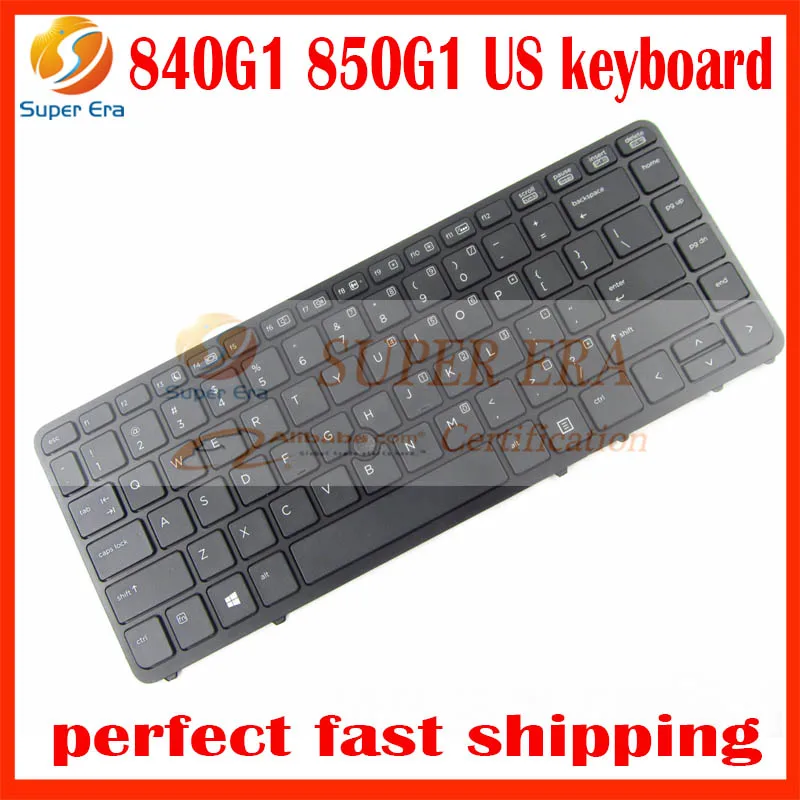 

5pcs/lot US USA keyboard for hp EliteBook 840G1 850G1 ZBook 14 US keyboard clavier with backlight and frame