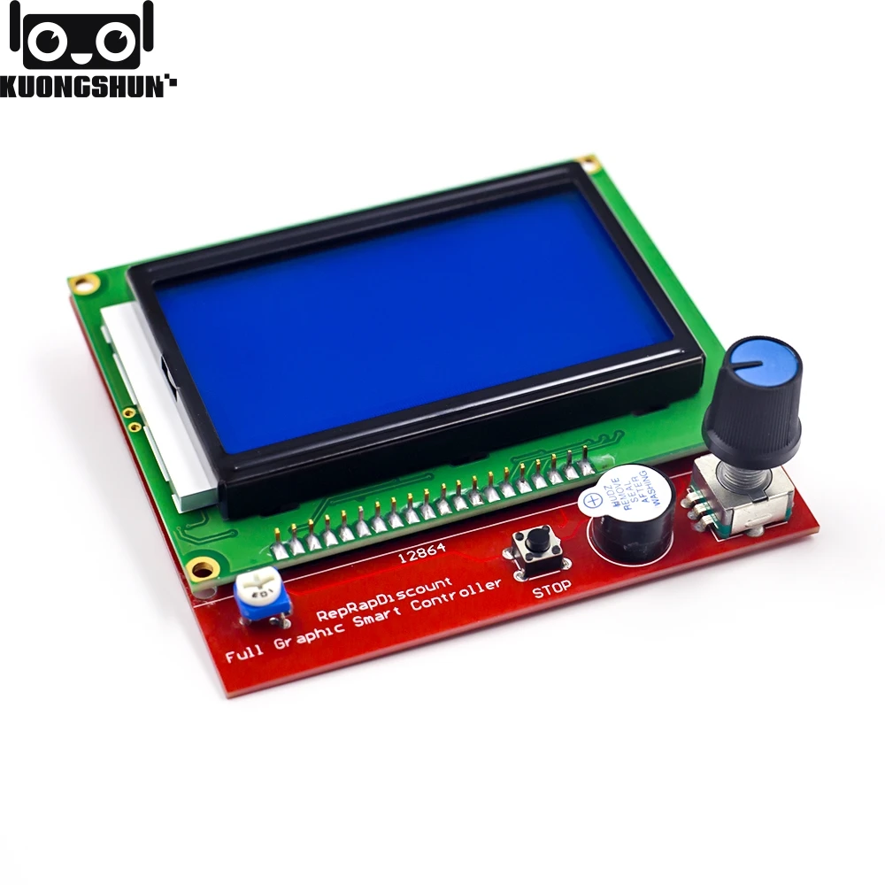 KUONGSHUN الرسم الكامل 12864 جهاز تحكم ذكي RAMPS 1.4 LCD 12864 LCD لوحة التحكم شاشة زرقاء ل 3D طابعة KUONGSHUN الرسم الكامل 12864 جهاز تحكم ذكي RAMPS 1.4 LCD 12864 LCD لوحة التحكم شاشة زرقاء ل 3D طابعة