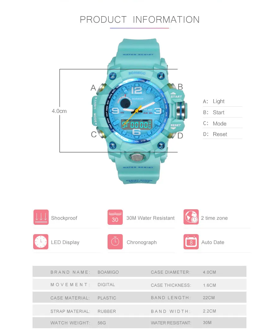 Colorful Dual Display Teenage Wristwatches Fashion Analog Digital Girls Watches Multifunction Chronograph Casual Sports Watch (15)