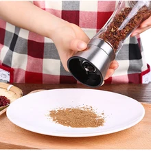 Stainless Steel Spice Grinder Manual Salt and Pepper Mill Convenient Salt Spice Mill Grinder Funny Spice & Nut Grinders convenient modern stainless steel acrylic pepper spice sea salt mill grinder muller silver