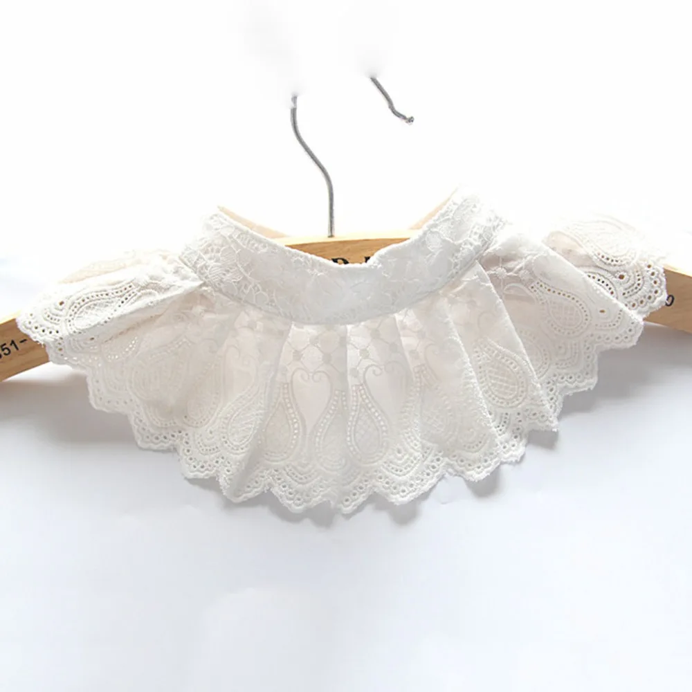 

Korean Version Women Pure Color Lace Detachable Lapel Choker Necklace Shirt Fake False Collar Lapel Blouse Clothes Accessories