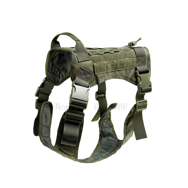 

Tactical Service Dog Vest Molle Nylon Military Training Pet Adjustable Harness with Handle