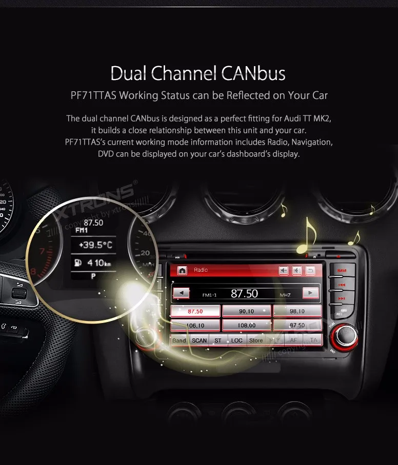 Perfect 7" Special Car DVD for Audi TT MK2 2006-2014 with Original UI/Appearance Design & Dual Channel CanBus System 6 Perfect 7" Special Car DVD for Audi TT MK2 2006-2014 with Original UI/Appearance Design & Dual Channel CanBus System 6